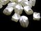 20 16mm Diamond Twist Vintage Cultura Pearls White Plastic Beads